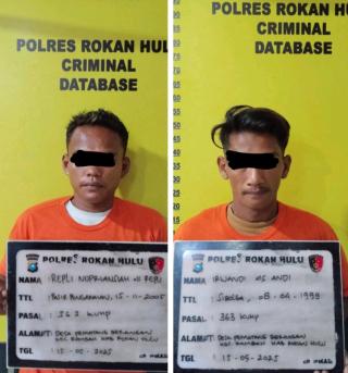 Dua Pemuda Diringkus Usai Curi Besi Terali di Perumahan Pemda Rohul