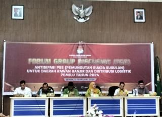 Antisipasi PPS dan Distribusi Logistik Pemilu 2024 Daerah Rawan Banjir, KPU Kampar Melaksanakan FGD