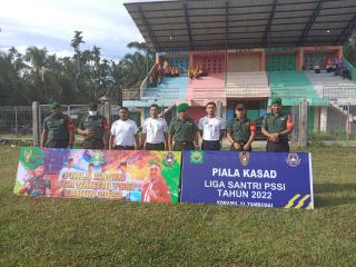 Pertandingan Bola Kaki Liga Santri Piala Kasad Tingkat Koramil 11/TBS Digelar