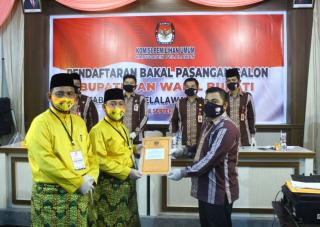  Setelah Deklarasi, Paslon Cabub/Cawabub Adi Sukemi- M. Rais Mendaftar ke KPU Pelalawan