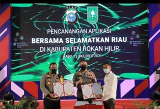 Aplikasi BSR Polda Riau Resmi Diluncurkan, Efektif Tekan Penyebaran Covid-19 di Rohil