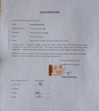 Ini Pengakuan Ketua KPPS TPS 7 Pilkades Tanjung Koto Kampar Hulu