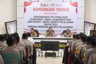 Begini Cara Polres Pelalawan Tingkatkan Kemampuan Personil Dalam Pengamanan TPS Pilkada 2024