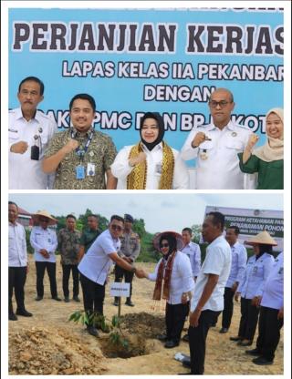 Sinergi Pemasyarakatan Lapas Pasir Pengaraian Hadiri Penandatanganan Kerja Sama dan Aksi Tanam Poho