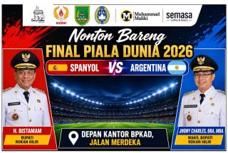 Final Piala Dunia FIFA 2026, Pemkab Rohil Gelar Nobar dan Sediakan Hidangan Gratis