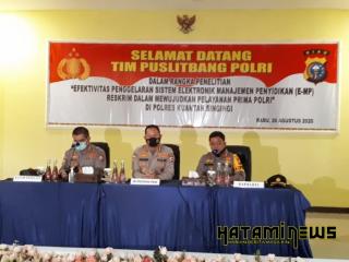 Polres Kuansing Laksanakan Kegiatan Supervisi Dan Penelitian Oleh Puslitbang