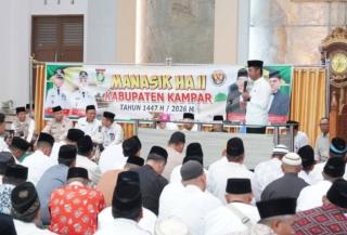 Rangkaian Manasik Haji dan 453 CJH Kampar 1447 H Dilepas Bupati Ahmad Yuzar