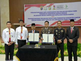 Pj Bupati Kampar Melakukan Penandatanganan Nota Kesepakatan PKS Perjanjian Kerjasama