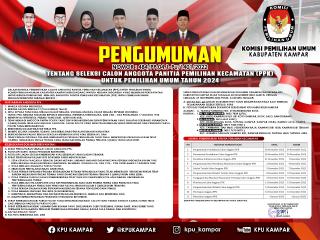 Ini Syarat Daftar Calon PPK Diumumkan KPU Kampar Pemilu 2024