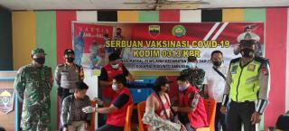 Serbuan Vaksinasi Kodim 0313/KPR Terus di Laksanakan di Rohul