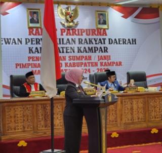 Pengambilan Sumpah dan Janji Pimpinan DPRD Kampar, Ahmad Taridi: Akan Segera Lakukan Pekerjaan