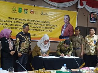 Ringankan Beban Petani, Dinas Pertanian Kampar Tandatangani MoU Dengan PT Asuransi Jasindo