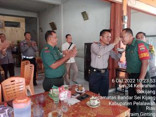 Kapolsek Bandar Sei Kijang Gelar Coffe Morning Bersama Babinsa, Memperingati HUT TNI Ke 77