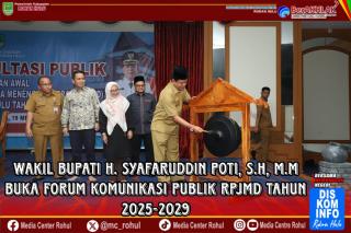 Wabup H Syafaruddin Poti Buka Forum Komunikasi Publik RPJMD Rohul 2025-2029