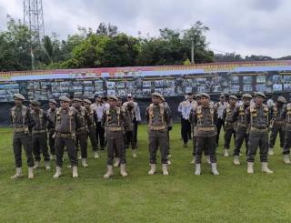 Upacara Penutupan TMMD Ke 121 Kodim/0313/KPR Diikuti SatPol PP Kampar di Desa Gema