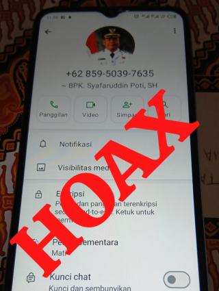 Waspada.! Penipuan Mengatasnamakan Wakil Bupati Rohul Hulu H. Syafaruddin Poti
