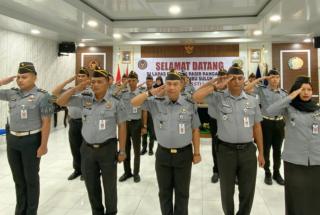Lapas Pasir Pengaraian Hadiri Apel Bersama 4 Kementerian