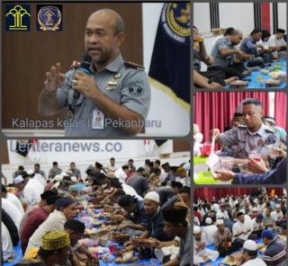 Sederhana dan Penuh Kehangatan, Momen Buka Puasa Jajaran Lapas Pekanbaru Bersama Warga Binaan