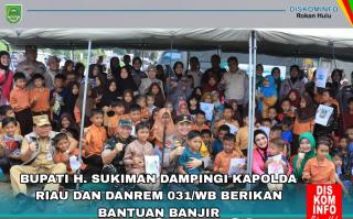 Kapolda Riau dan Danrem 031/WB Didampingi Bupati Rohul, Salurkan Bantuan Banjir