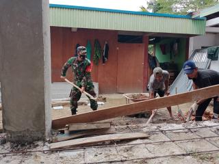 Babinsa Koramil 15/Kuala Kampar Laksanakan Goro Pembangunan Masjid Al ikhlas