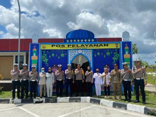 Kapolres Siak dan Jajaran Pengecekan Pos Pelayanan Rest Area KM 45A di Kecamatan Kandis