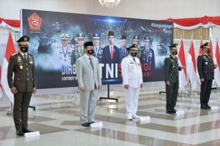 Wagubri Ikuti Upacara Peringatan HUT ke 75 TNI Secara Virtual