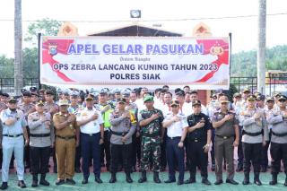Apel Gelar Pasukan Ops Zebra Lancang Kuning 2023, Dilaksanakan Polres Siak