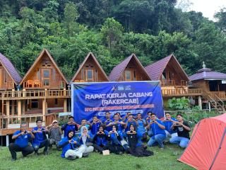 Hut Ke 25 Tahun, Partai Demokrat Kampar Gelar Kemah di Tepi Sungai Subayang