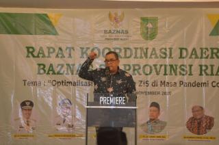Wagubri Buka Rakorda BAZNAS Se-Riau 2020