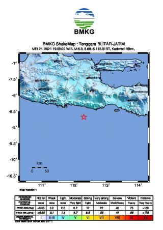 Sejumlah Rumah Warga Jatim Rusak Pasca Gempa M5,9