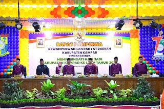 Memperingati Hari Jadi Kabupaten Kampar Ke 75 Tahun 2025, DPRD Kampar Gelar Rapat Paripurna