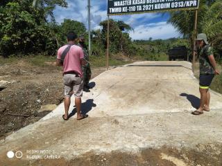 Pengerjaan Semenisasi Selasai 100 Persen, Satgas TMMD Ke-110 Ucapkan Rasa Syukur