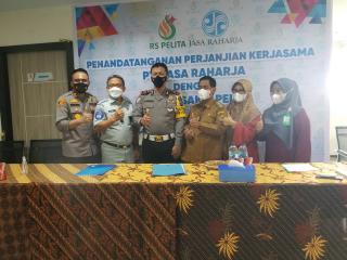 Tingkatkan Pelayana,  Rumah Sakit Pelita Kerjasama Dengan Jasa Raharja dan Polres Kampar