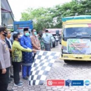 Ketua Dprd Siak Hadiri Pelepasan Pendistribusian Bantuan Paket Sembako.