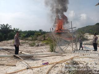 Penambang Diduga Lolos Sebelum Razia, Polisi Temukan Rakit PETI Kosong di Serosah