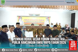 Pemkab Rohul Gelar Forum Konsultadi Publik Rancangan Awal RKPD Tahun 2026