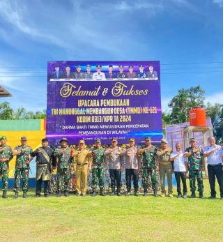 Upacara Pembukaan TNI TMMD Ke 121 Tahun 2024, Dihadiri Kasat Pol PP Kampar Arizon