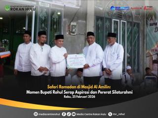 Bupati Rohul Safari Ramadhan di Masjid Al Amilin Desa Bangun Purba, Bantuan Sarana Ibadah Disalurkan